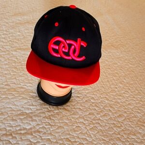 Black and Pink Logo Snapback Hat